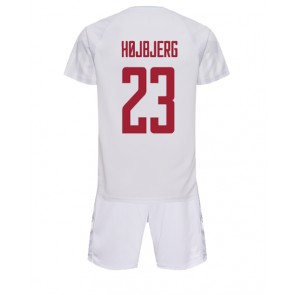 Dánsko Pierre-Emile Hojbjerg #23 Dětské Venkovní dres komplet MS 2022 Krátký Rukáv (+ trenýrky)